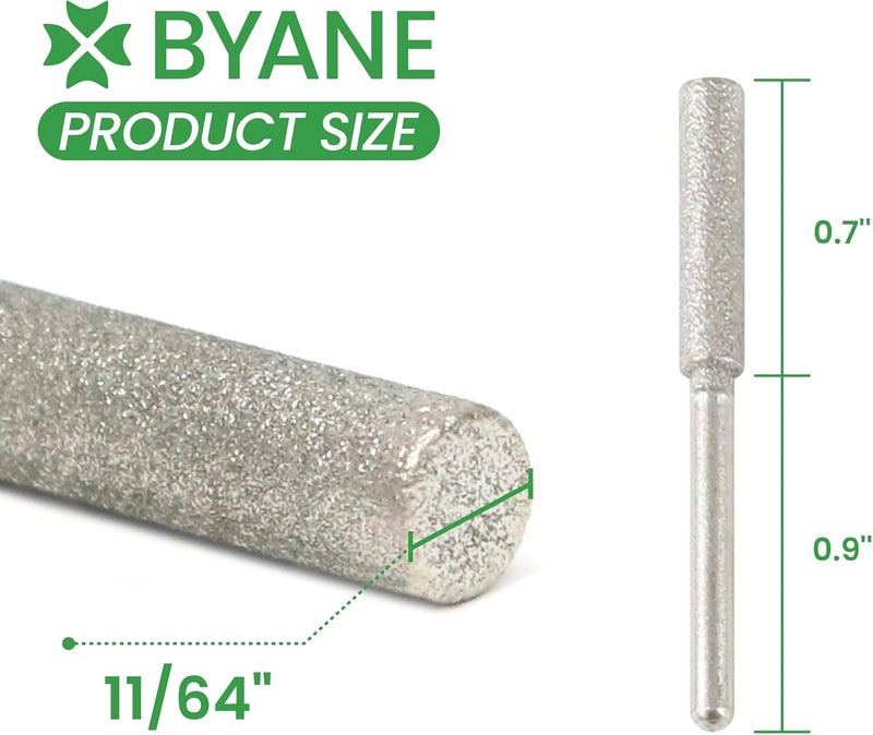 Byane Diamond Chainsaw Sharpening Bits - 11/64''(4.5mm) Carbide Chain Grinding Stones 10PCS, Optimized for Carbide & Standard Chains, Electric Grinder Replacement - Image 2